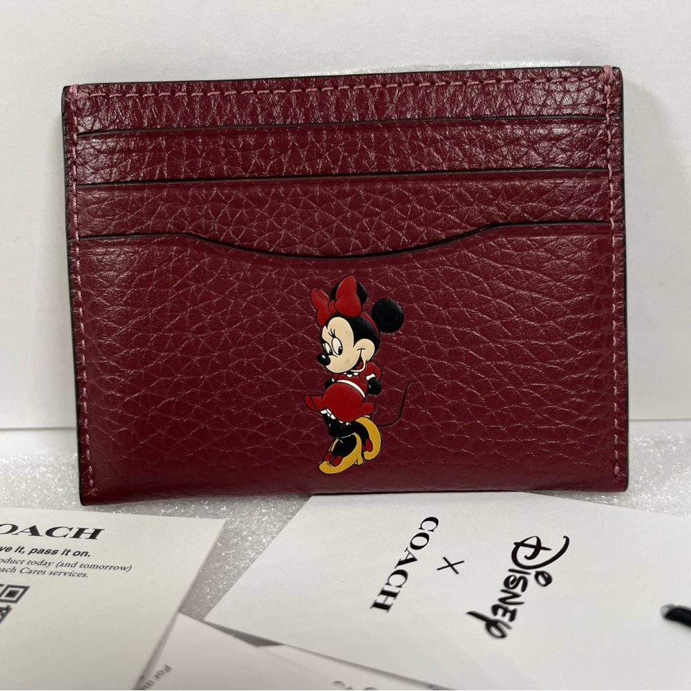 Sold ❌Disney X Coach Card Case In Regenerative Leather With Motif NWT